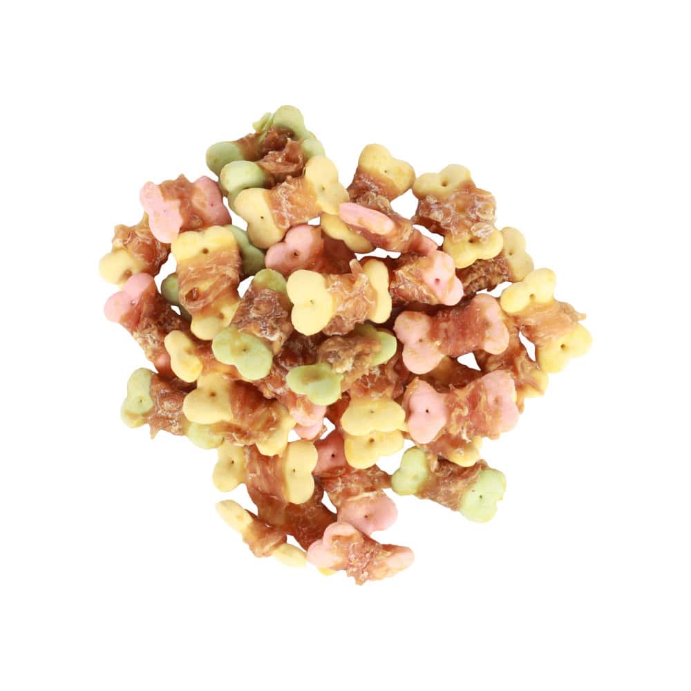 Deze kleine koekjes zijn ontworpen als smakelijke en knapperig tussendoortje. Beide varianten met kip of eend zijn glutenvrij en zonder toegevoegde suikers.
