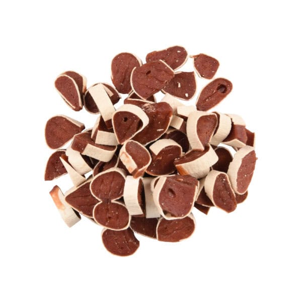 De kleine, zachte sushi rolletjes zijn verkrijgbaar in de smaken kip en eend, glutenvrij en zonder bijgevoegde suikers. De perfecte beloning of snack!