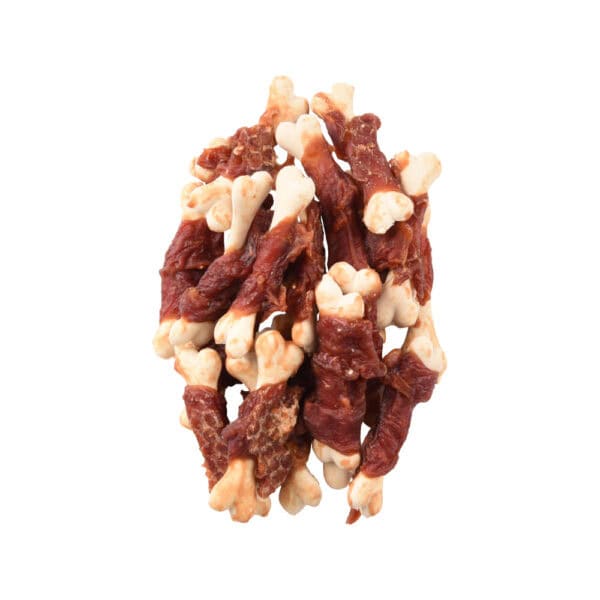 Deze calciumbotjes met eend zijn de ideale beloning na een wandeling of activiteit. Verkrijgbaar in 170g of voordeelpack van 1,6kg.