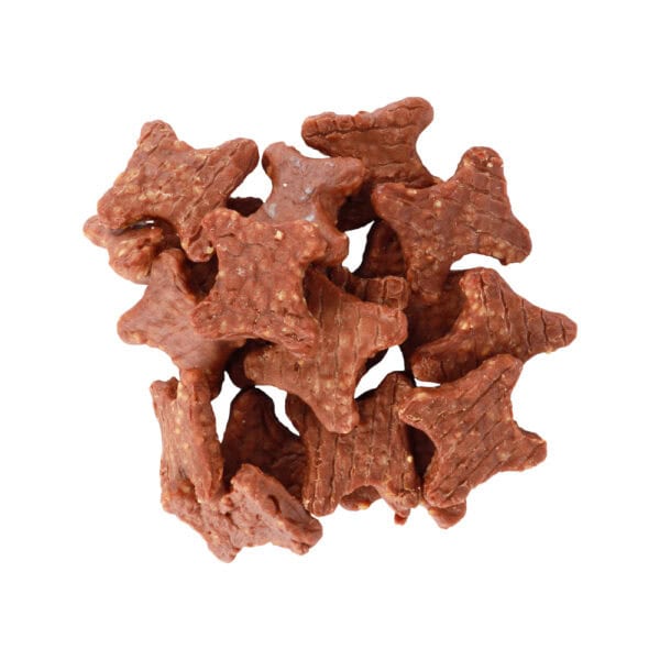Heerlijke nuggets in de smaken kip, eend, konijn en lam. De snacks zijn verpakt per 170g, zijn licht verteerbaar, glutenvrij en zonder toegevoegde suikers.