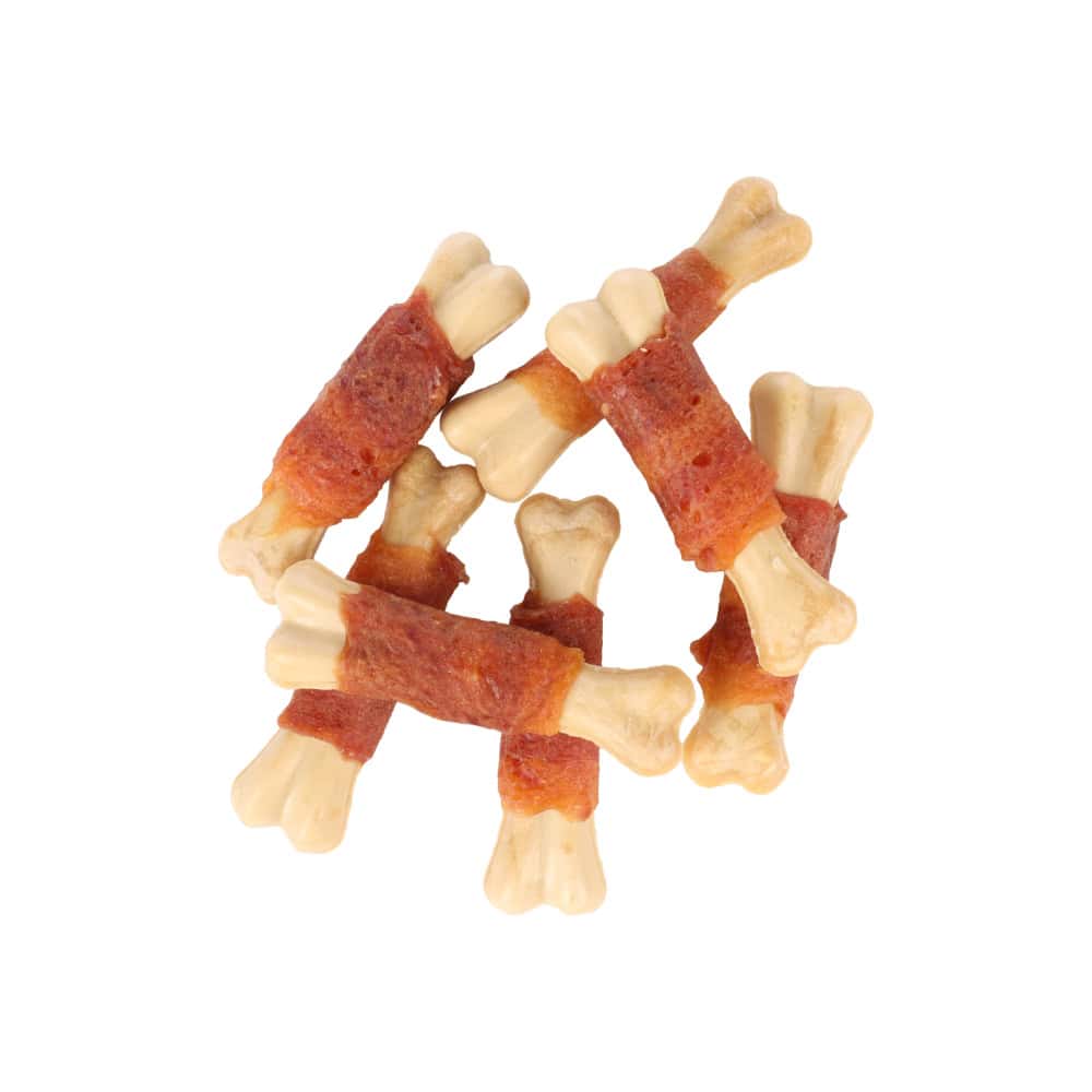 Deze smakelijke calciumbotjes met spek combineren stevigheid met de onweerstaanbare smaak van spek, perfect voor een langdurige kauwervaring.