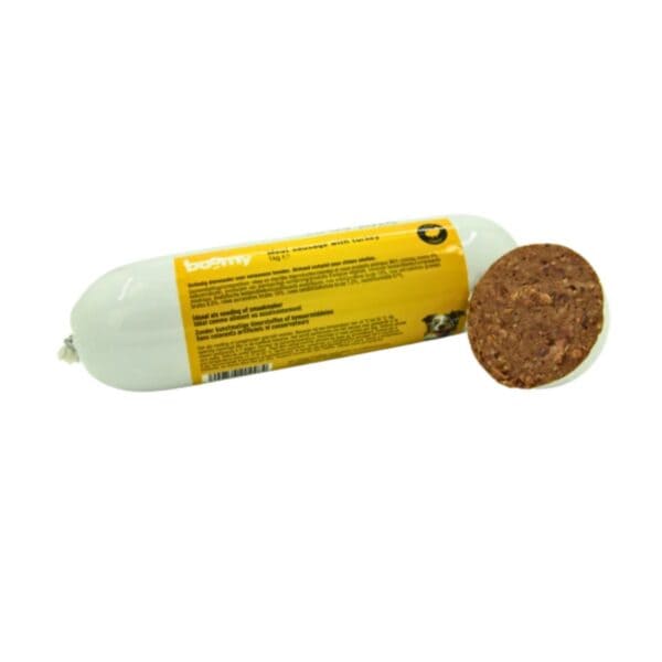 Deze maaltijdworst is perfect als volwaardige voeding of als smaakmaker over de brokken. Licht verteerbaar, rijk aan voedingstoffen en lang houdbaar!