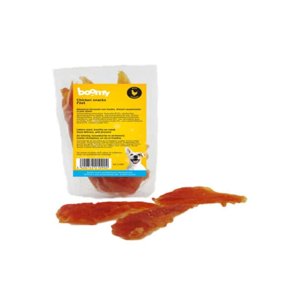 Deze heerlijk malse kipfilets zijn licht verteerbaar en geschikt voor honden van alle rasse, ongeacht hun leeftijd. Verkrijgbaar in 150 of 750g.