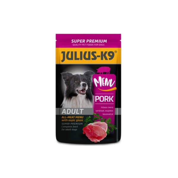 Smakelijke maaltijdzakjes van 125g, perfect voor onderweg of als smaakmaker over de brokken. Gemaakt van 70% vlees waarvan 26% varkensvlees.