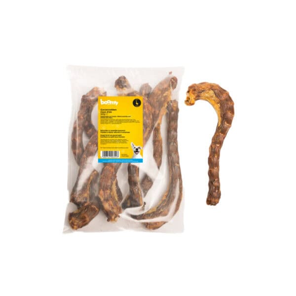 De ganzennekken zijn op natuurlijke wijze gedroogd en daardoor 100% natuurlijk. Hun lengte van 25cm maakt ze geschikt voor middelgrote tot grote honden.