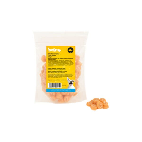 De Chicken & Fish rollies zijn hypoallergene hondensnacks op basis van kip en vis, verwerkt in heerlijke schuifjes van 2cm. Ideaal voor alle rassen!