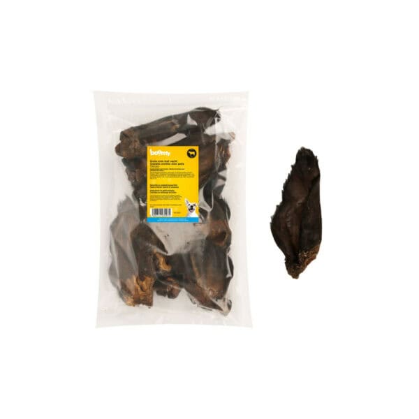 Deze runderoren met vacht zijn op natuurlijke wijze gedroogd en zijn een perfecte kauwsnack voor honden met allergieën. Rijk aan eiwitten en vezels.