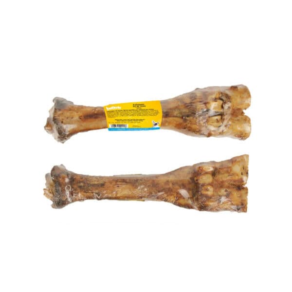 Dit kalfsbeen van 30-40cm is de ideale kauwsnack voor grote hondenrassen of extreme kauwers. 100% natuurlijk & vrij van allergieën.